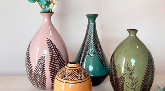 KF Stoneware: Fine pottery by Kara Frampton of KF Stoneware, a Central Oregon ceramic artist, highlights Makin' It Local’s Artist Showcase and Open House held during Sisters Arts Association Fourth Friday Art Walk