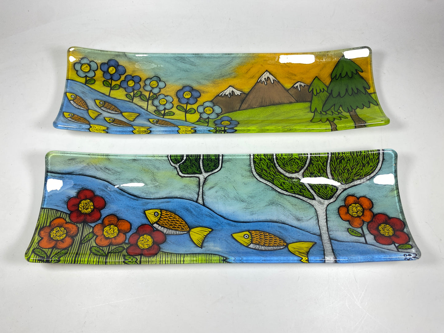 4x12 tray by Silly Dog Art Glass