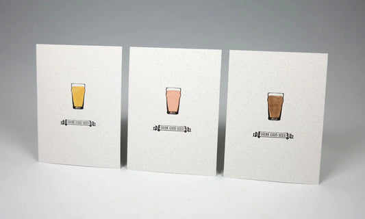 Drink Good Beer Letterpress and watercolour Print by Green Bird Press