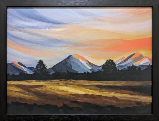 Framed - Three Sisters Sunset 30x40 by Lindsay Gilmore