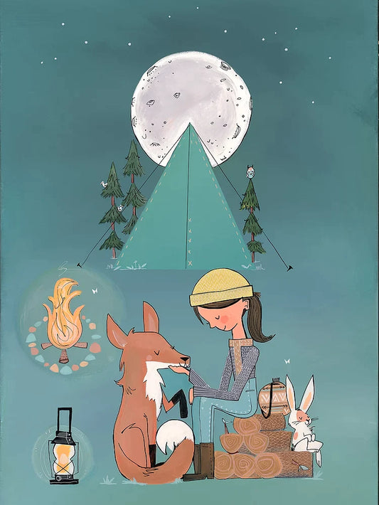 Full Moon Fox - Her gentle heart illuminates the night like a bright moon #8 by Megan Marie Myers