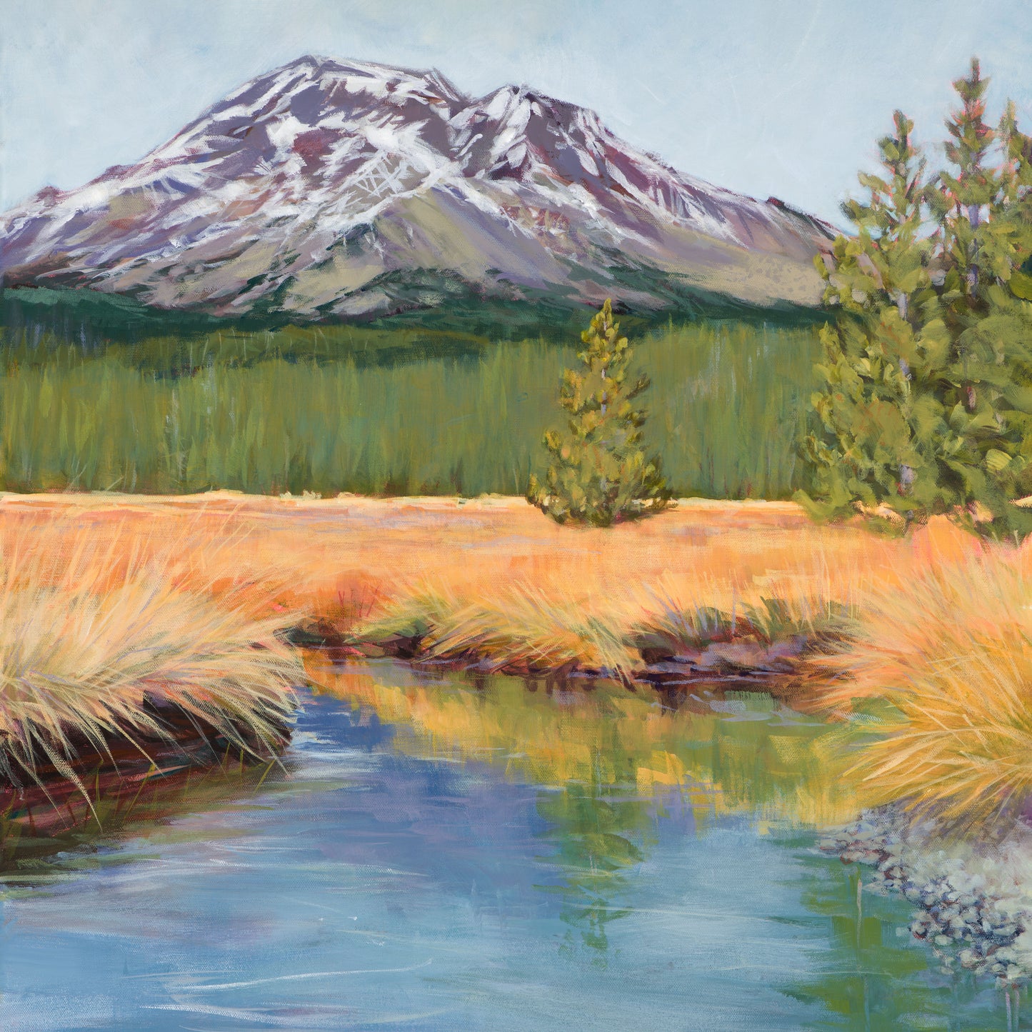 High Cascade Afternoon Print by Susan Luckey Higdon