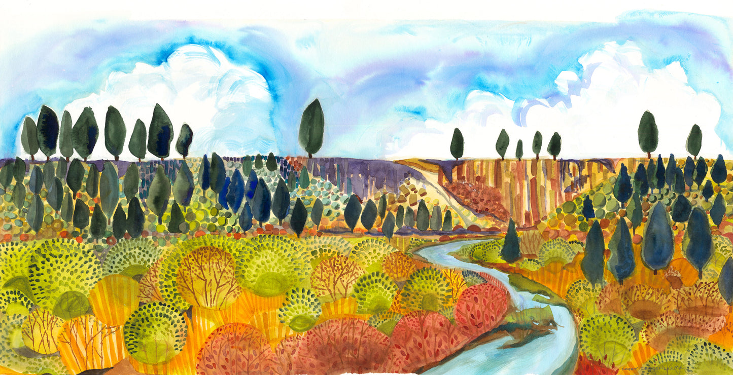 Juniper Sentinels Print by Kathy Deggendorfer