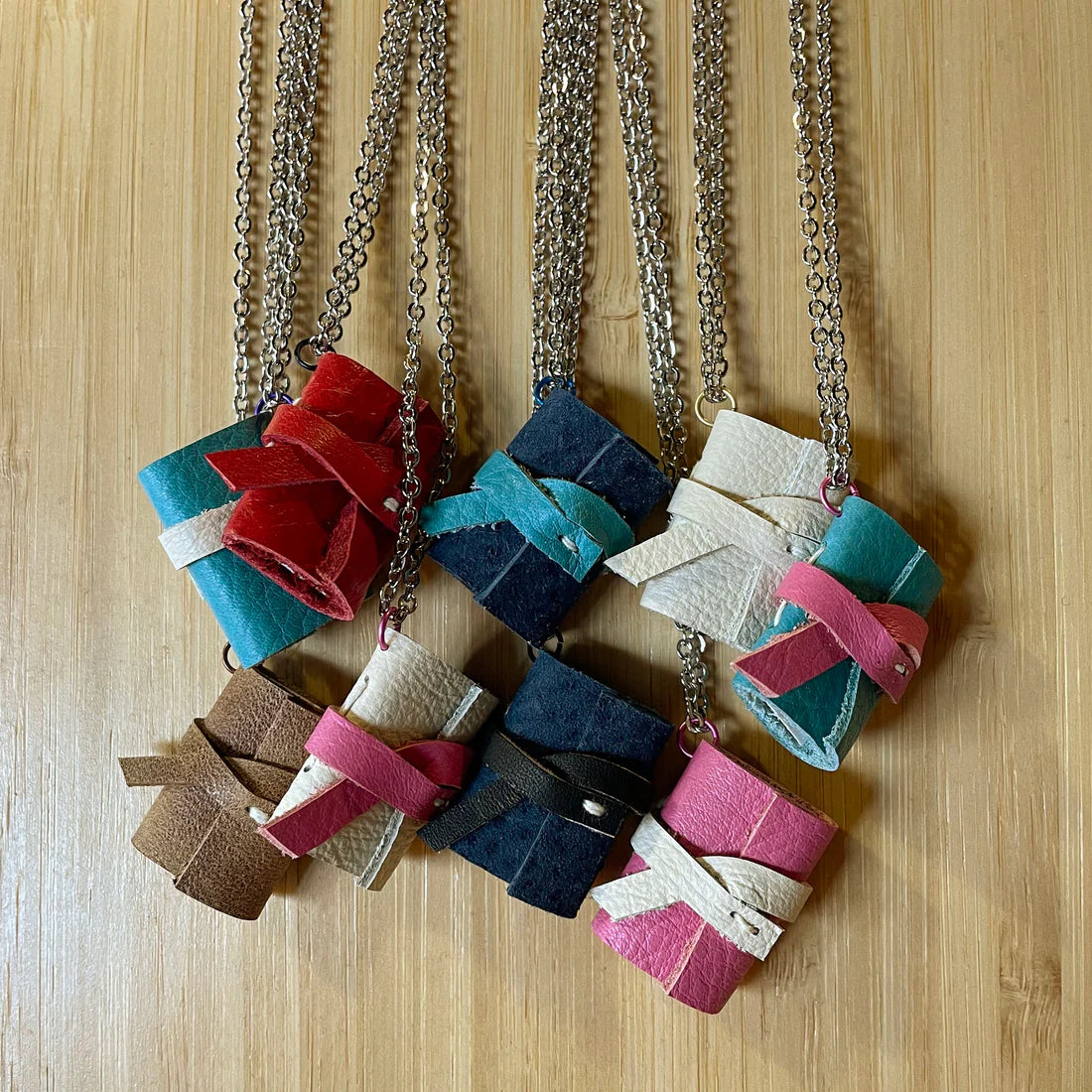 Miniature Leather Book Necklace - Various Color by Green Bird Press