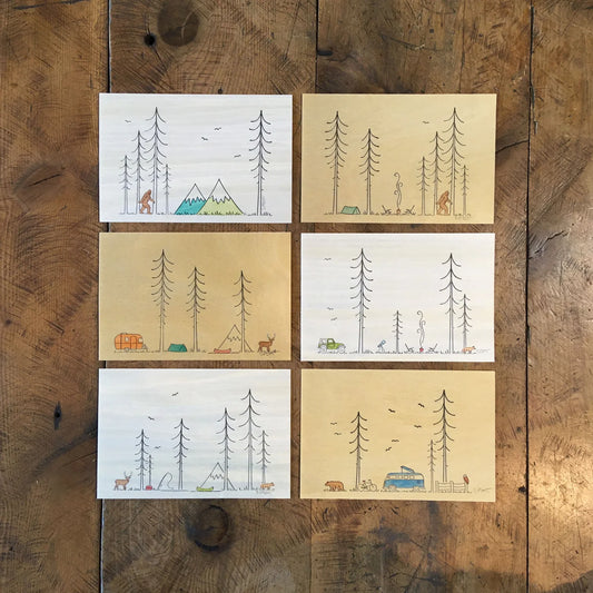 Minimal Adventure Wood Prints - Assorted Design by Green Bird Press