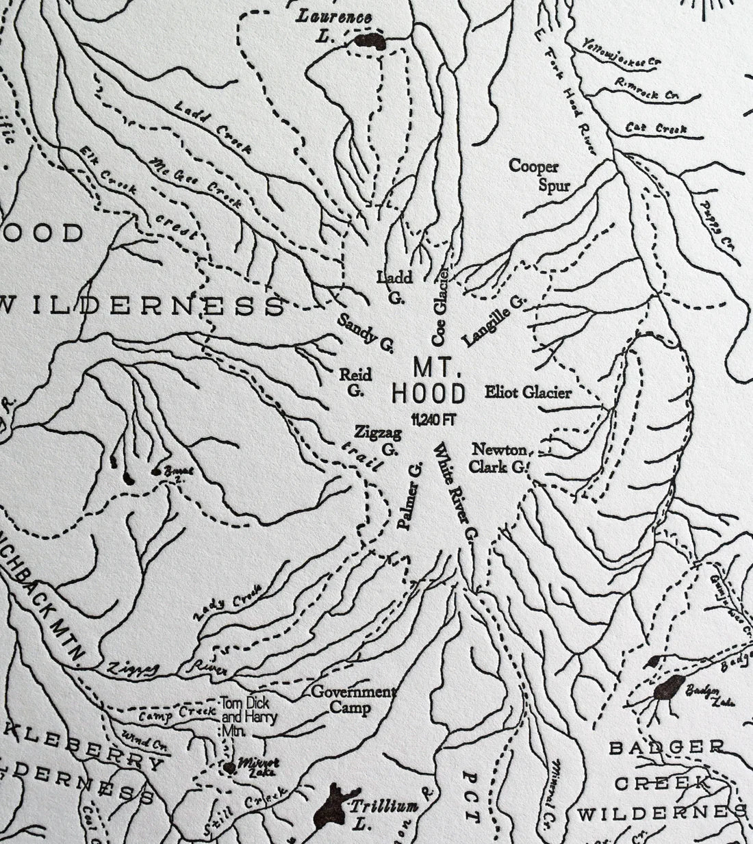 Mt Hood Map by Quail Lane Press