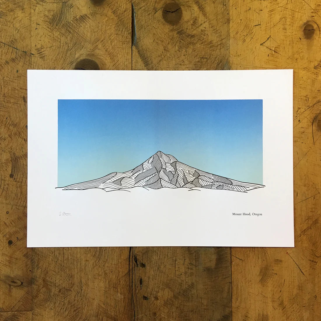 Mount Hood Oregon Letterpress Print by Green Bird Press