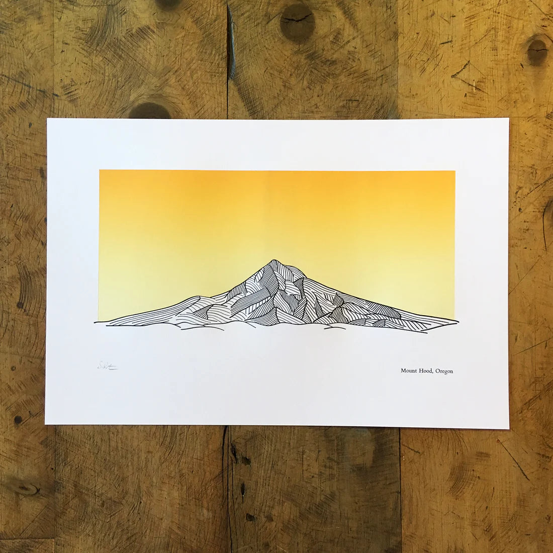 Mount Hood Oregon Letterpress Print by Green Bird Press