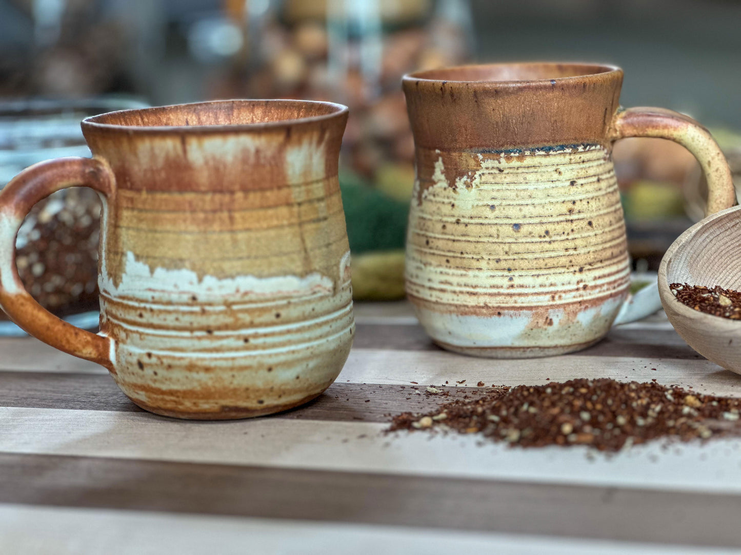 Desert Mirage / Rustic Yellow Mugs  by Novel Pottery