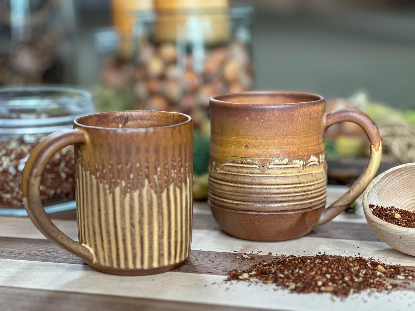 Desert Mirage / Rustic Yellow Mugs  by Novel Pottery