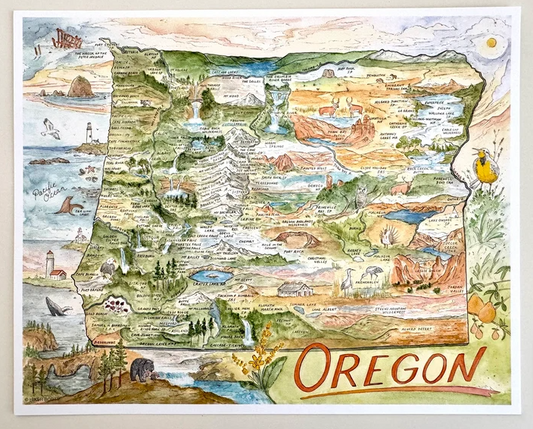 Oregon Map (2024) by Hikerbooty