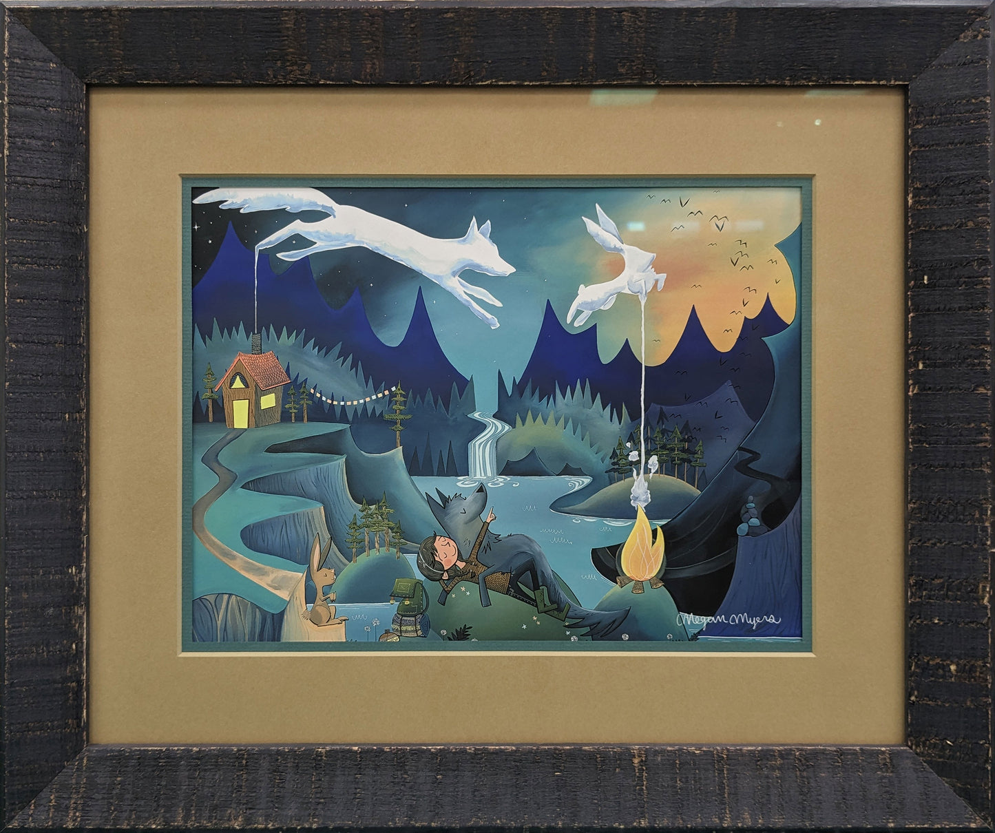 Framed - Smoke Clouds Campfire Dreams #25 by Megan Marie Myers