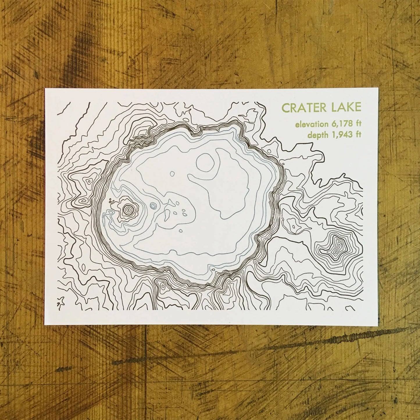 Topographic Map Letterpress Postcards by Green Bird Press