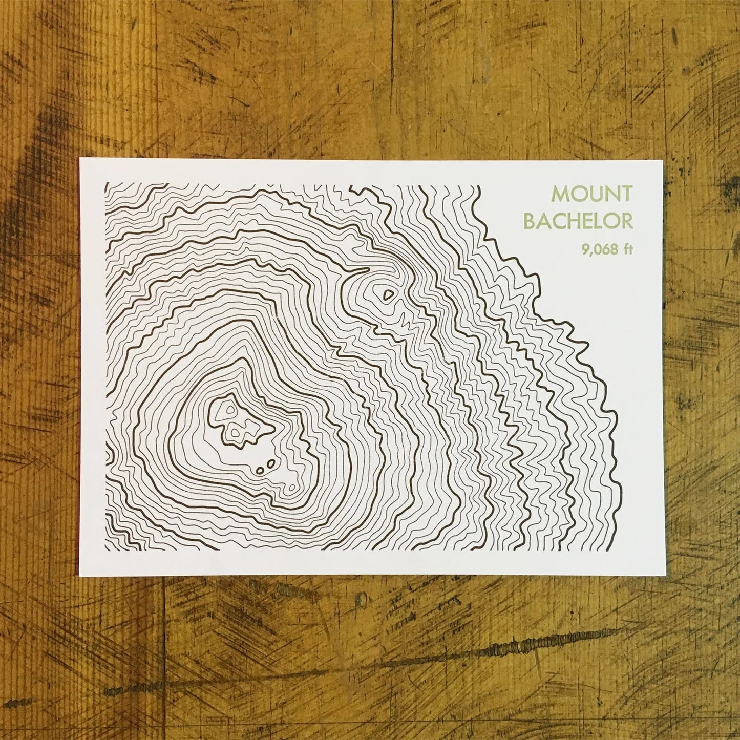 Topographic Map Letterpress Postcards by Green Bird Press