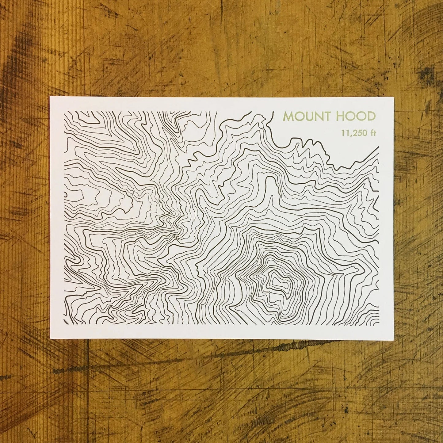 Topographic Map Letterpress Postcards by Green Bird Press