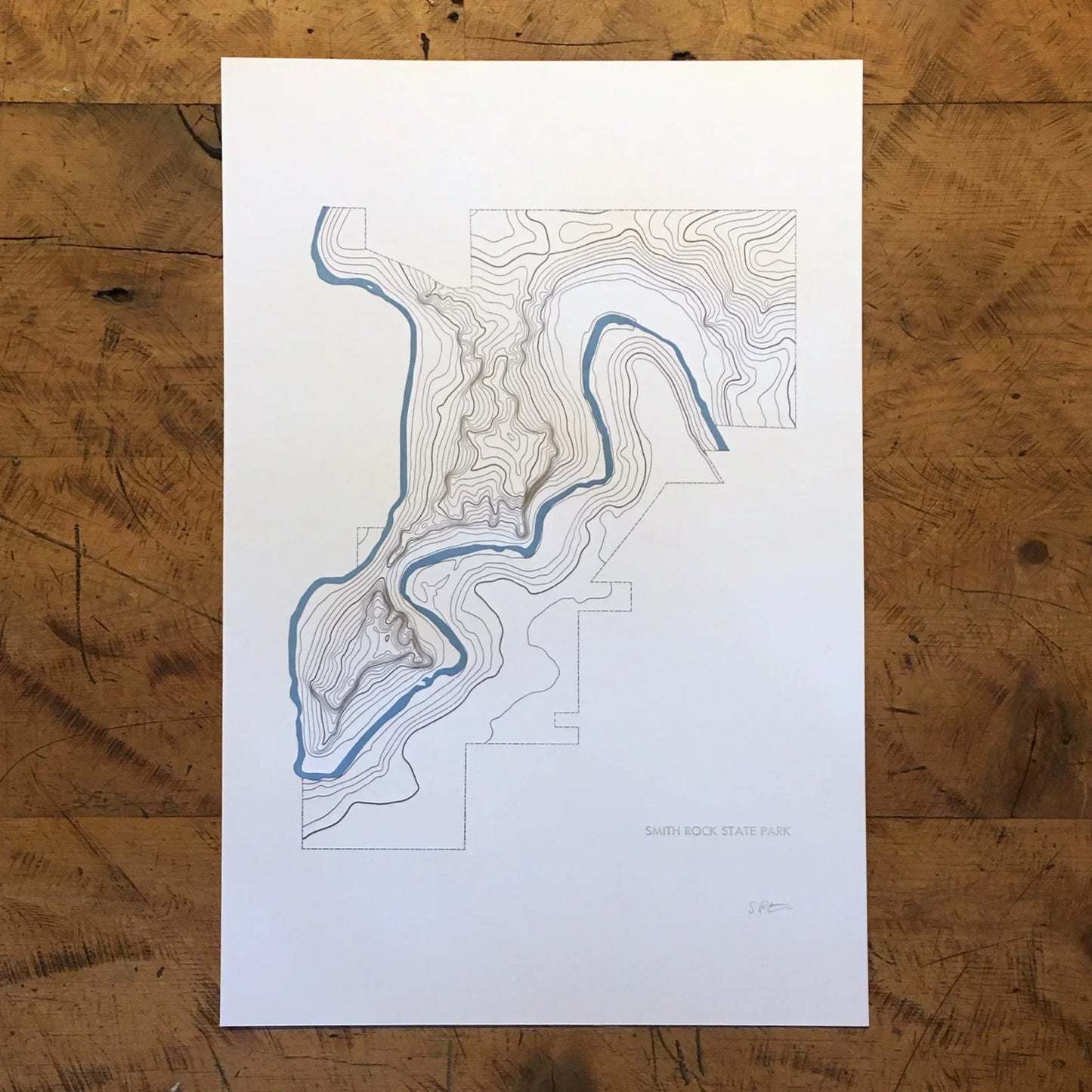 Framed - Smith Rock State Park Topographic Map Letterpress Print by Green Bird Press