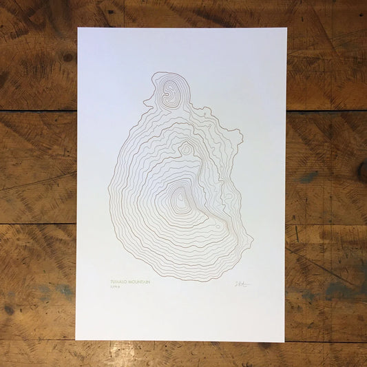 Tumalo Mountain Topographic Map Letterpress Print by Green Bird Press