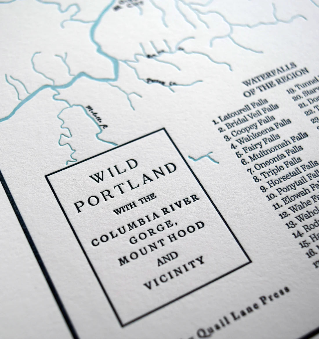 Wild Portland, The Columbia, Mt Hood Print by Quail Lane Press