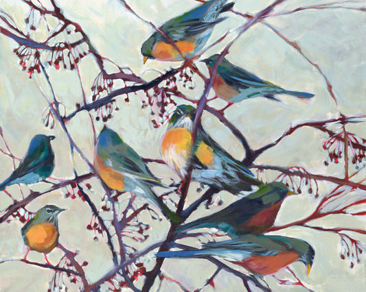 Winter Robins  Print by Susan Luckey Higdon