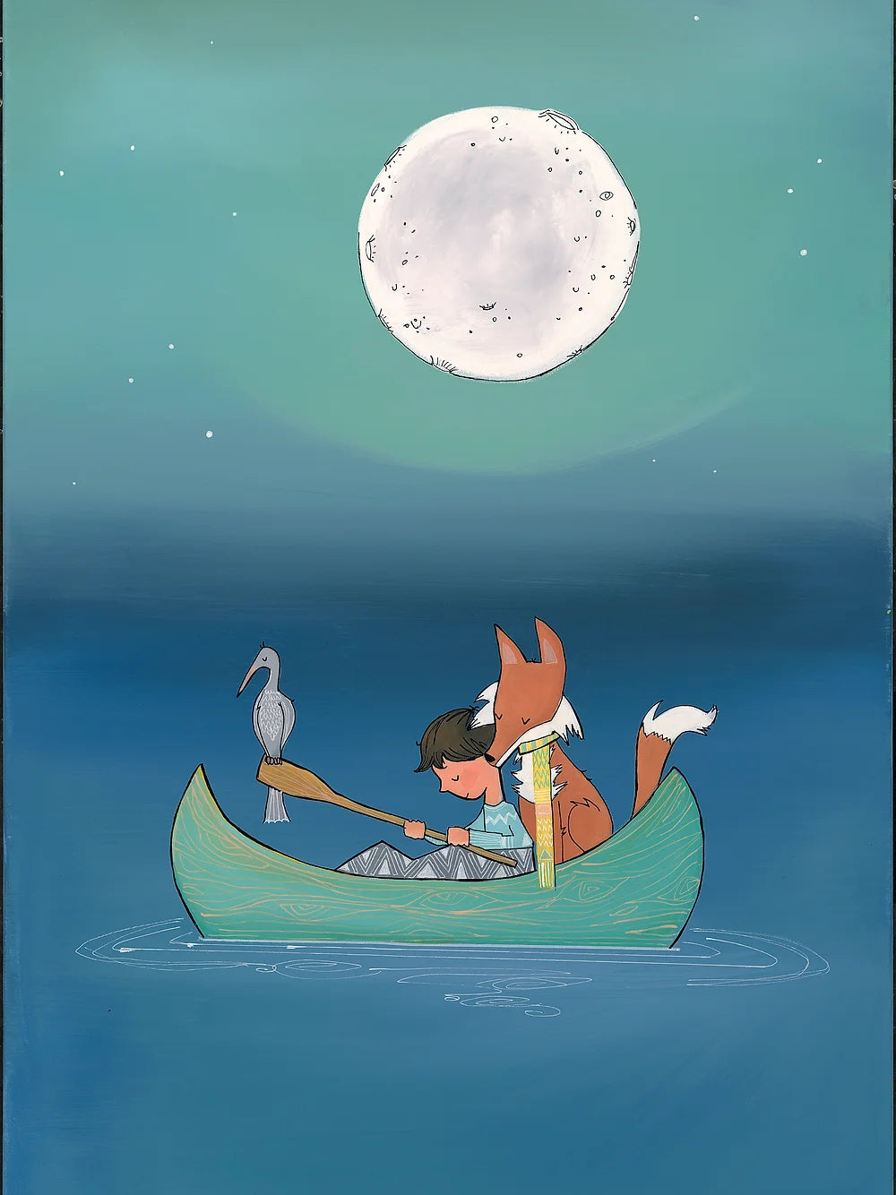 Night Canoe #13 Print by Megan Marie Myers