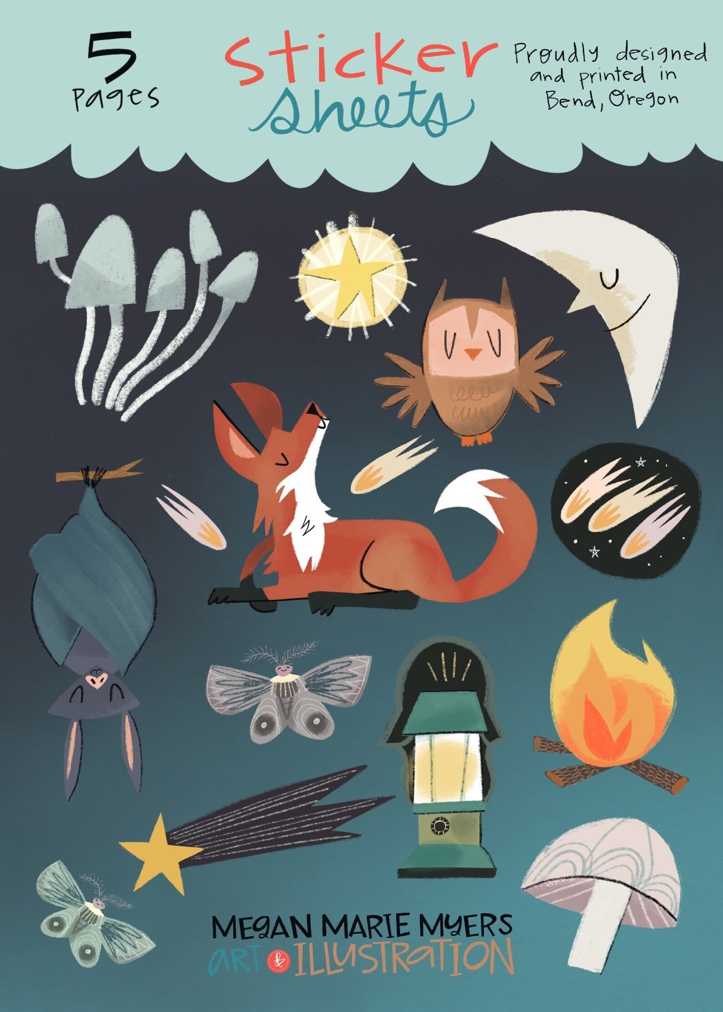 5 Pack Sticker Sheet by Megan Marie Myers